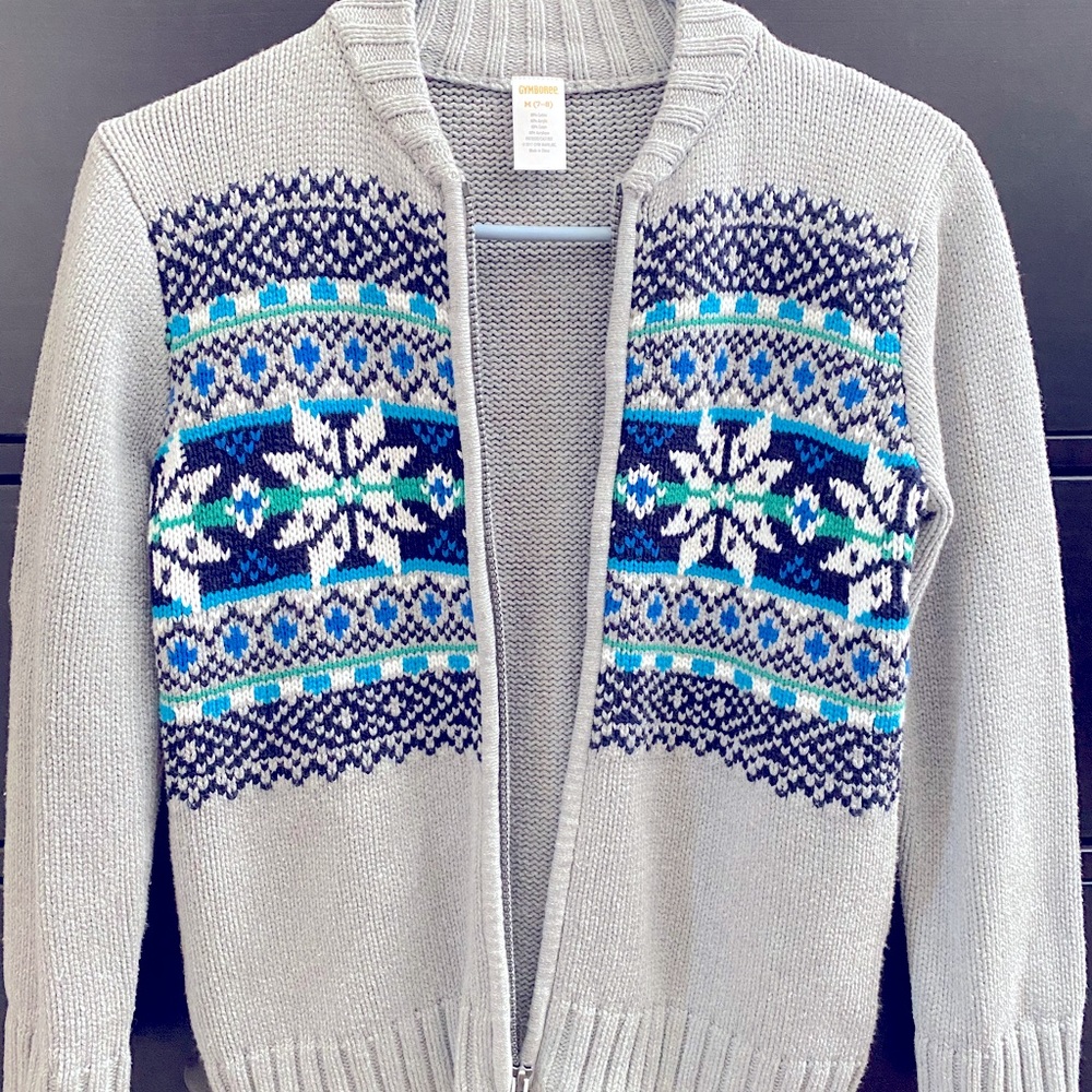 Gymboree Boys Winter Zip Up Sweater, Sz 7-8